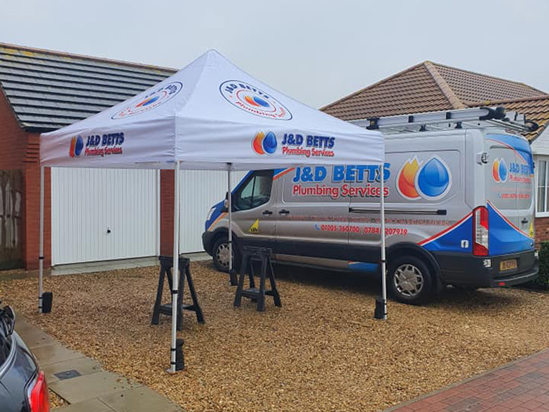 J&D Betts Plumbing Services Printed Gazebo 3x3m Printed Gazebo