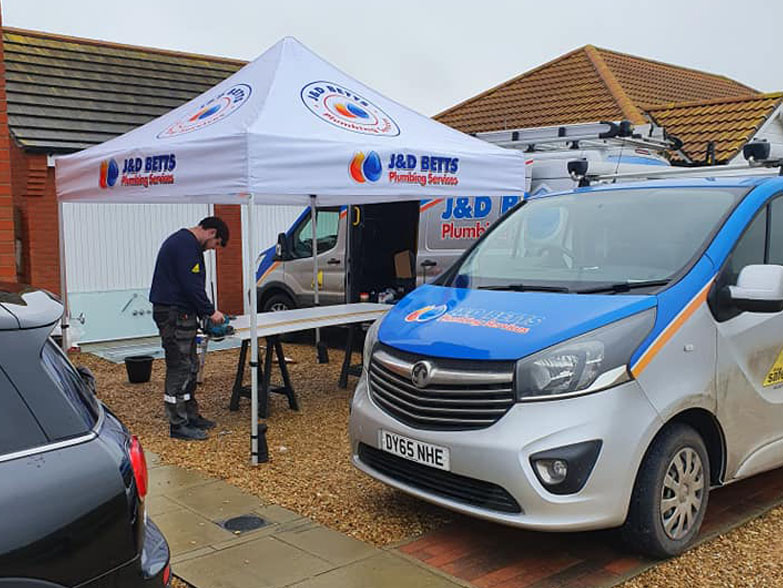 J&D Betts Plumbing Services Printed Gazebo 3x3m Printed Gazebo
