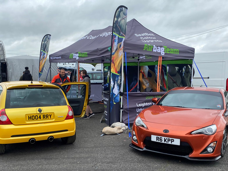 3x6m Printed Gazebo 3x6m Printed Gazebo and Flags with two motor cars