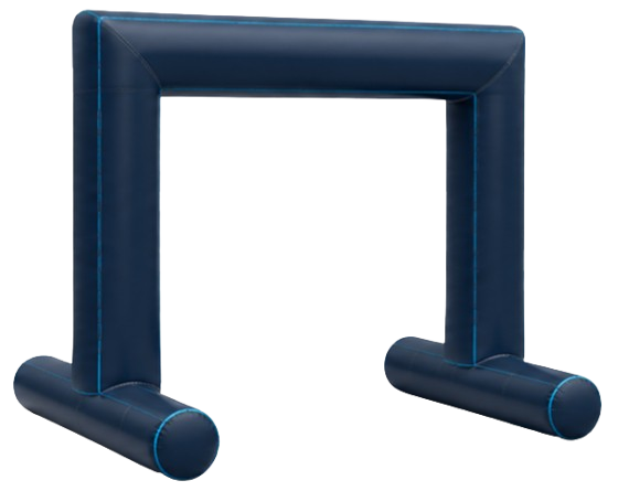 Rectangular inflatable arch with freestanding T-feet