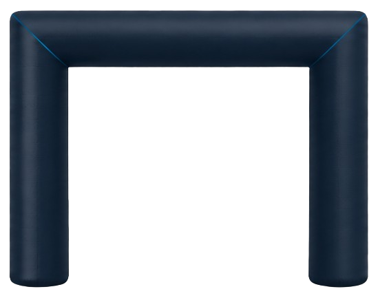 Rectangular straight-leg inflatable arch profile